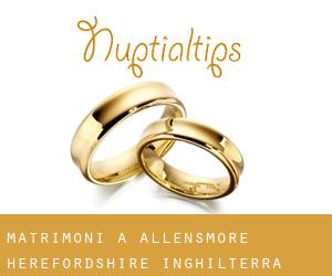 matrimoni a Allensmore (Herefordshire, Inghilterra)